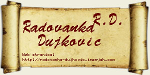 Radovanka Dujković vizit kartica